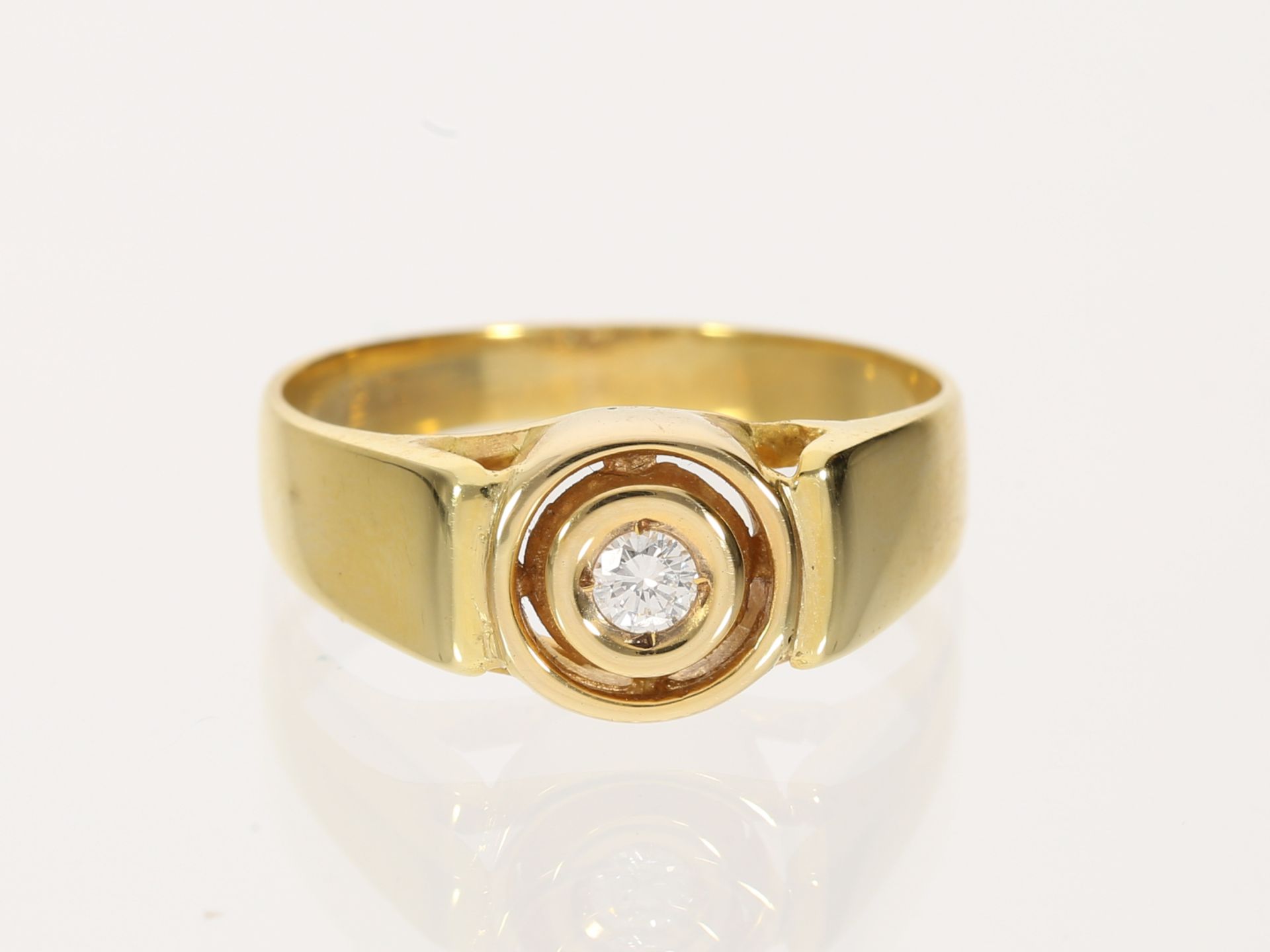 Ring: vintage Solitär-Brillant-Goldschmiedering