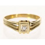 Ring: vintage Brillant-Goldschmiedering, 14K Gold
