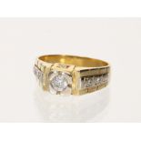 Ring: massiver vintage Brillant-Goldschmiedering aus 14K Gelbgold