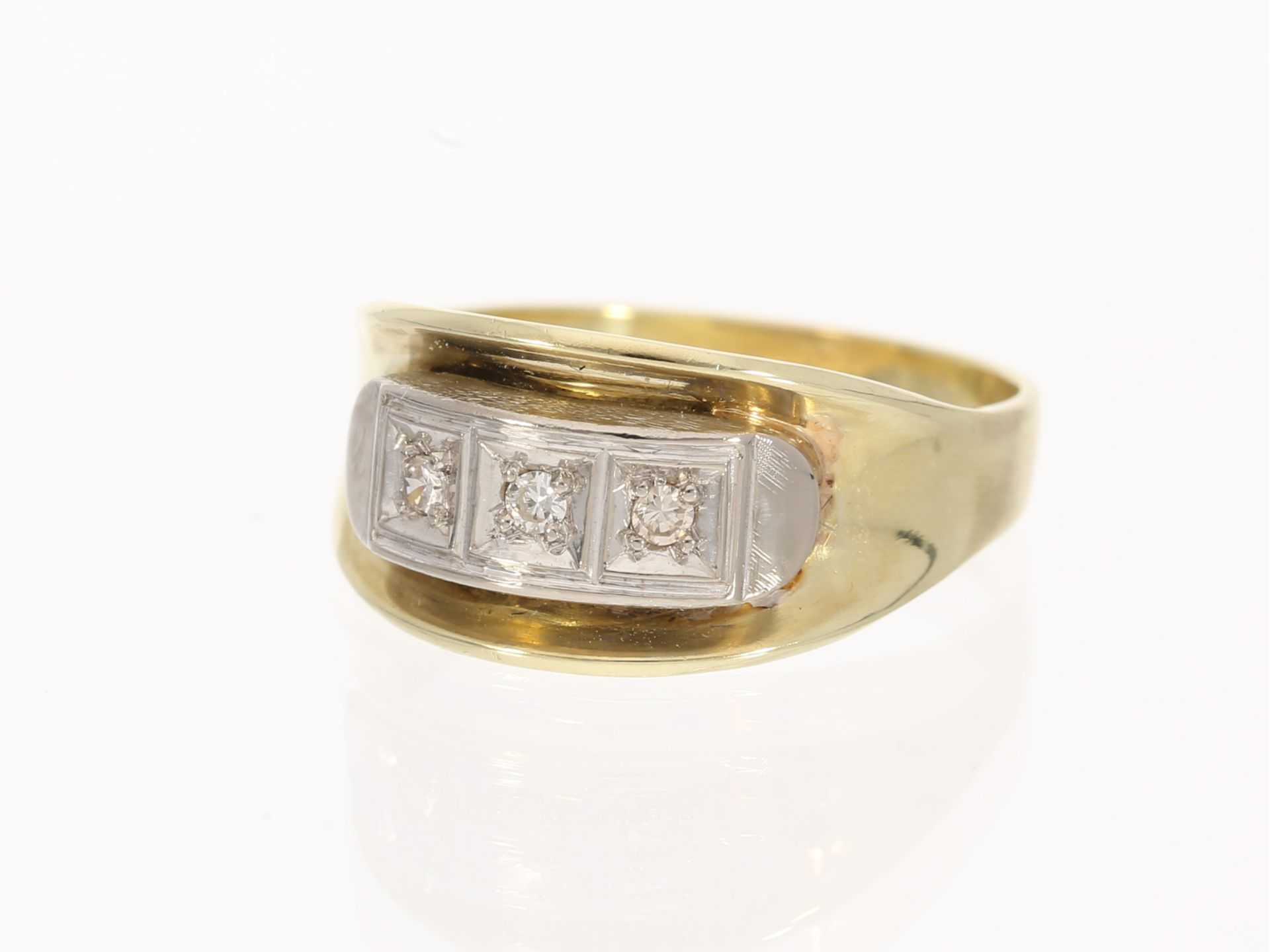 Ring: vintage Brillant-Goldschmiedering, 14K Gold - Image 2 of 2