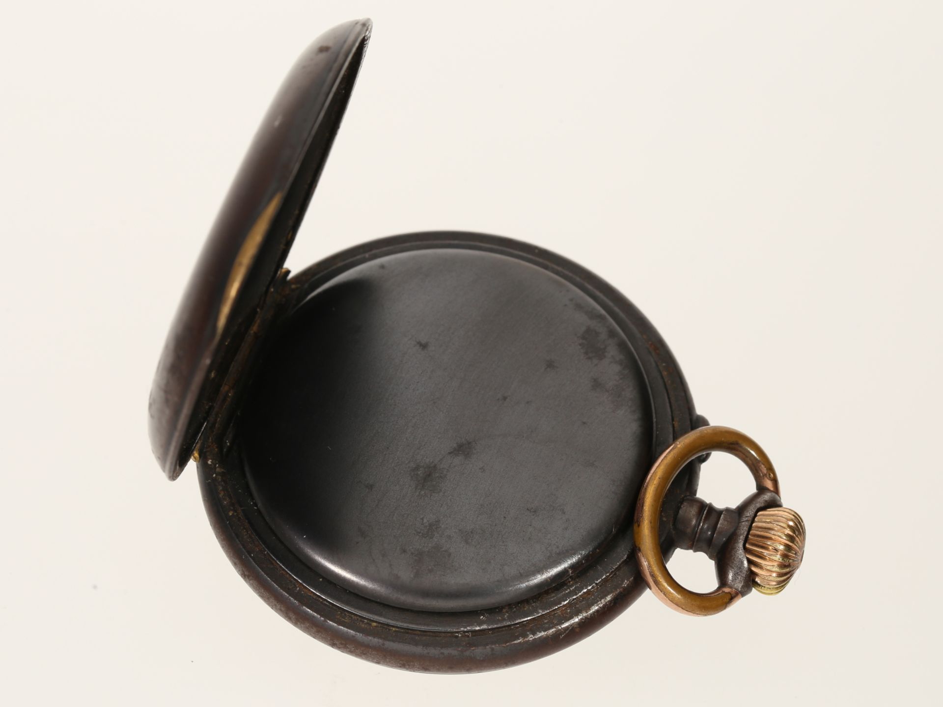 Taschenuhr: seltene digitale Taschenuhr mit springender Stunde und springender Minute, um 1900 - Bild 3 aus 5