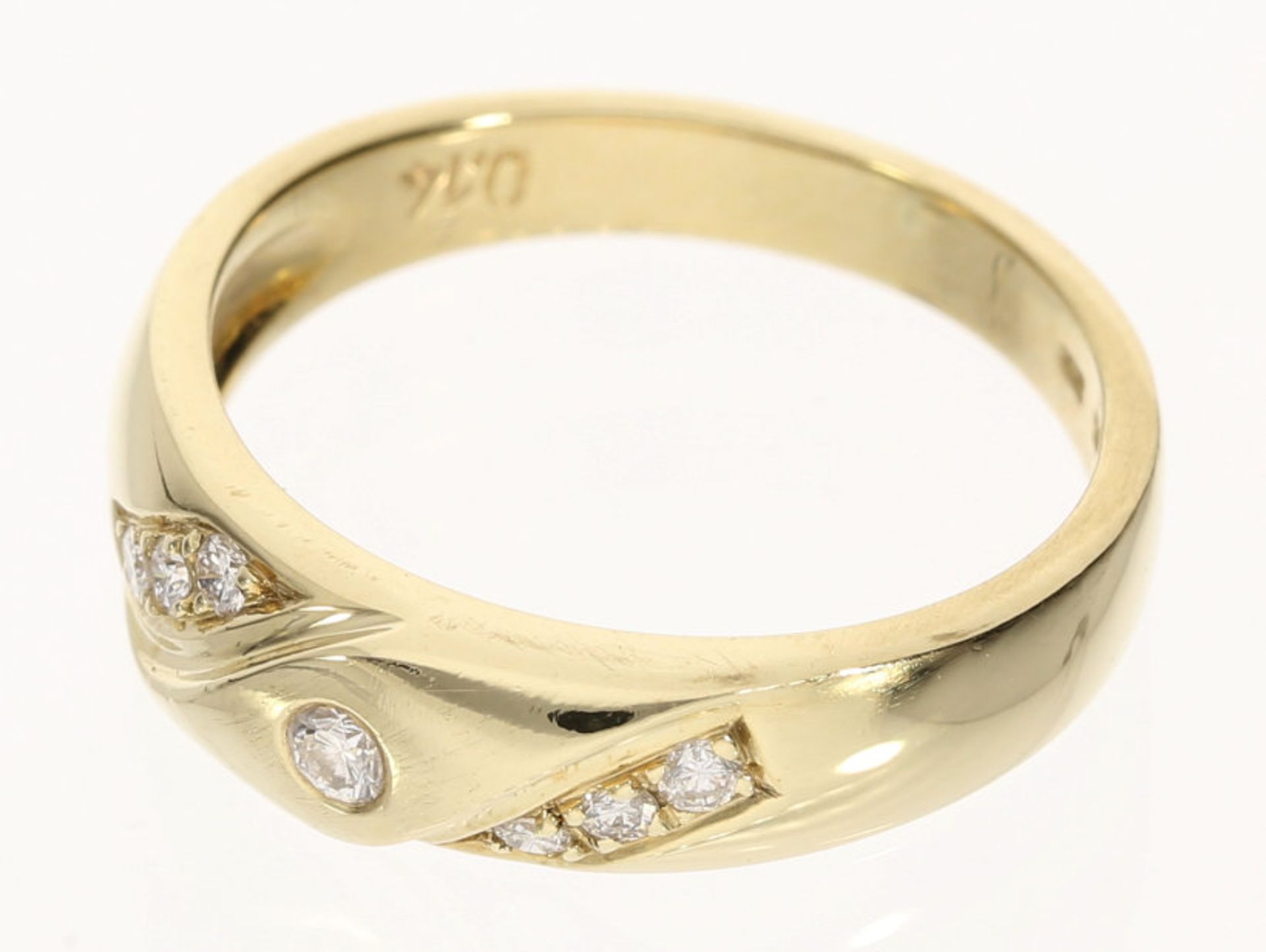 Ring: Moderner Brillant-Goldschmiedering aus 14K Gelbgold - Image 2 of 2