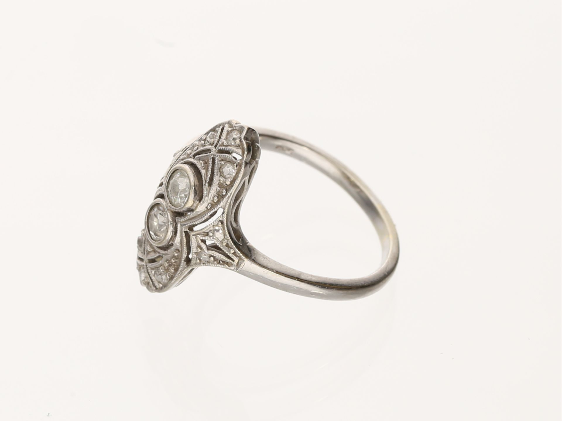 Ring: antiker Goldschmiedering mit Altschliffdiamanten - Image 3 of 3