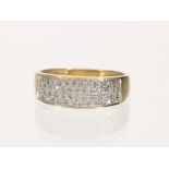 Ring: goldener breiter Diamant-Goldring