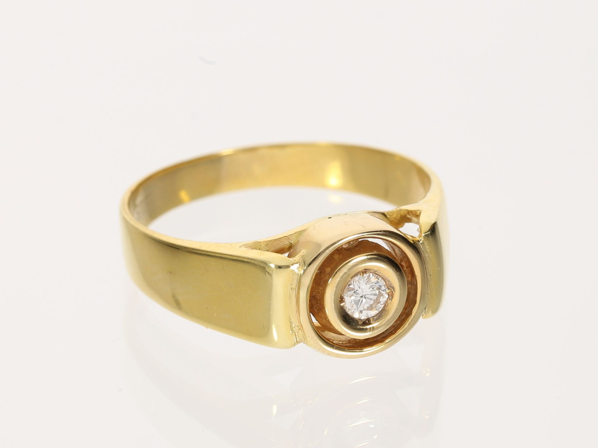 Ring: vintage Solitär-Brillant-Goldschmiedering - Image 3 of 3