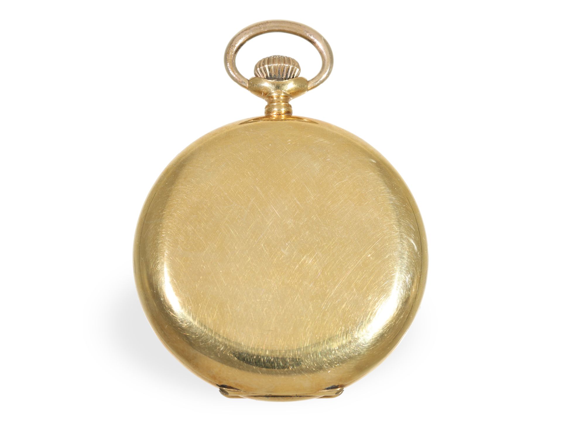 Pocket watch: fine gold hunting case watch with precision movement and gold watch chain, Record Watc - Image 7 of 8