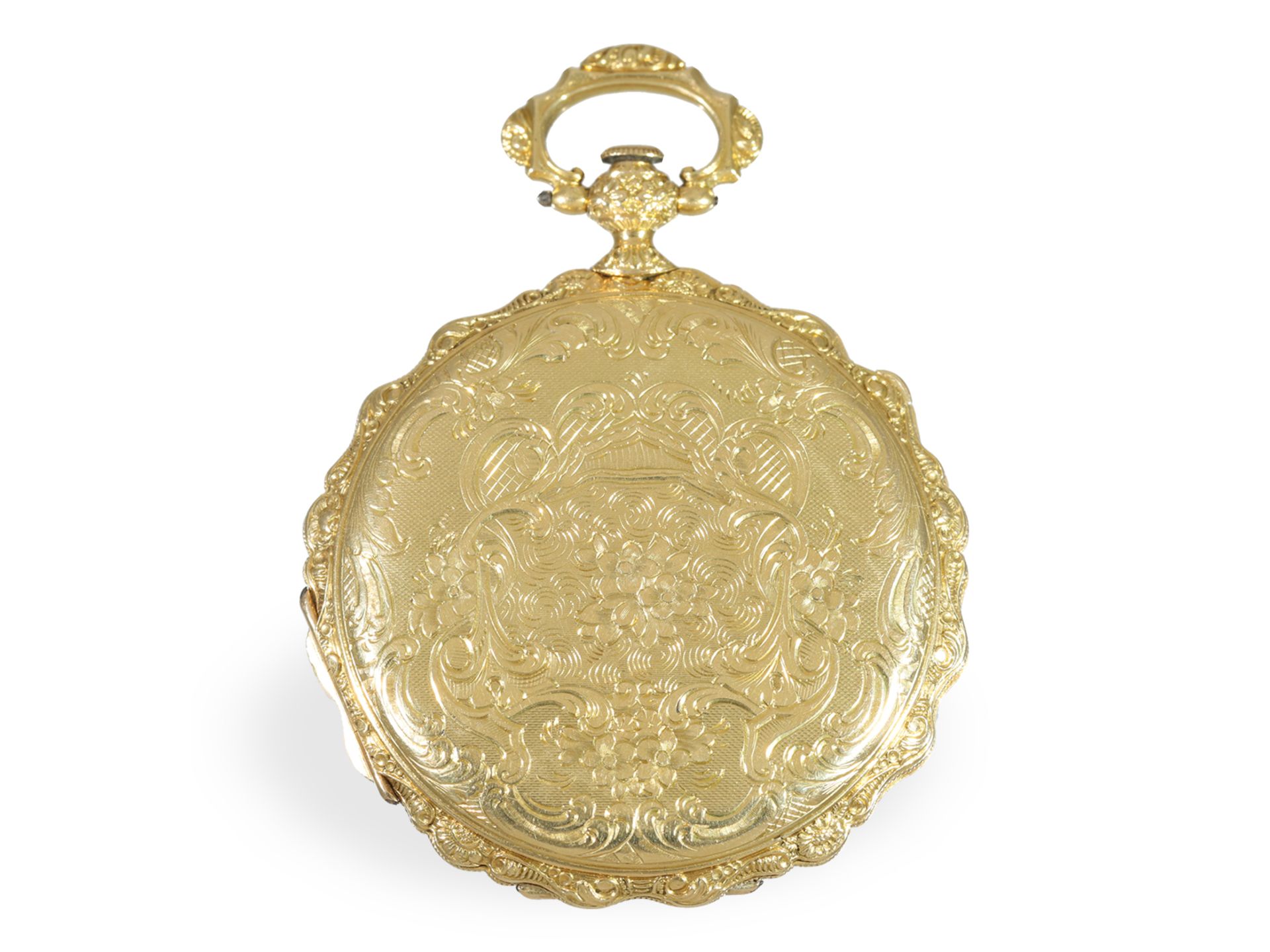 Taschenuhr: äußerst prächtige, frühe Goldsavonnette um 1830, Vacheron Geneve - Bild 5 aus 7