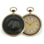 Taschenuhr: exquisite, super flache Gold/Emaille-Lepine in Ausnahmequalität, Movado Ref.5420, für Ch