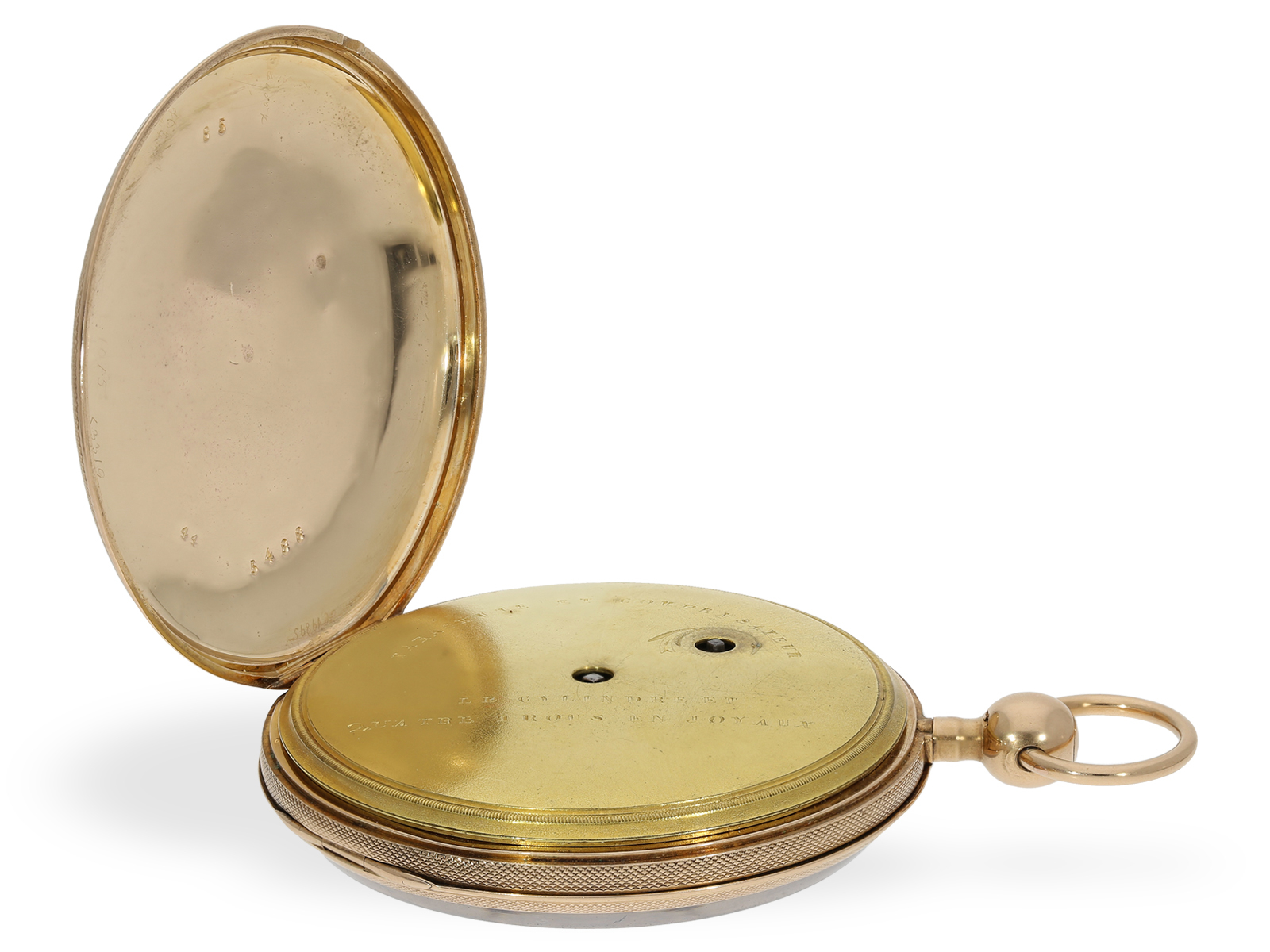 Pocket watch: large lepine with ruby cylinder and repeater, fine movement quality, ca. 1810 - Image 4 of 5