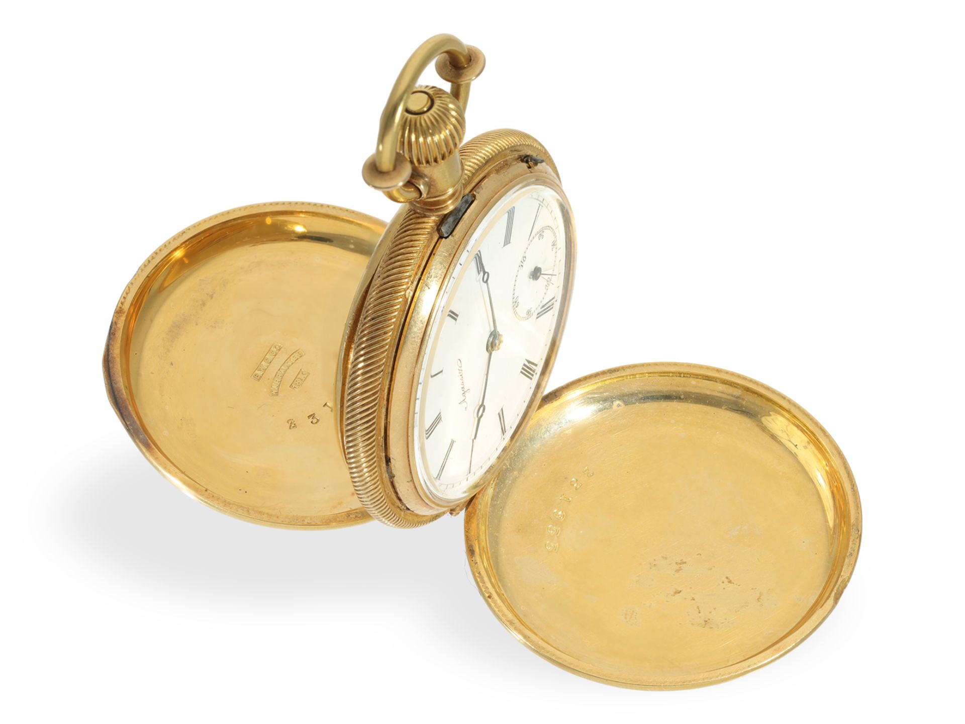 Pocket watch: fine, solid gold hunting case watch, ca. 1870, Agassiz - Image 7 of 7