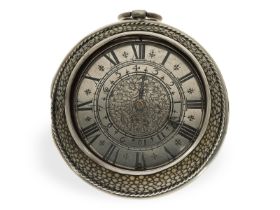 Taschenuhr: frühe einzeigrige Oignon mit Alarm, Jean Hubert Rouen um 1680