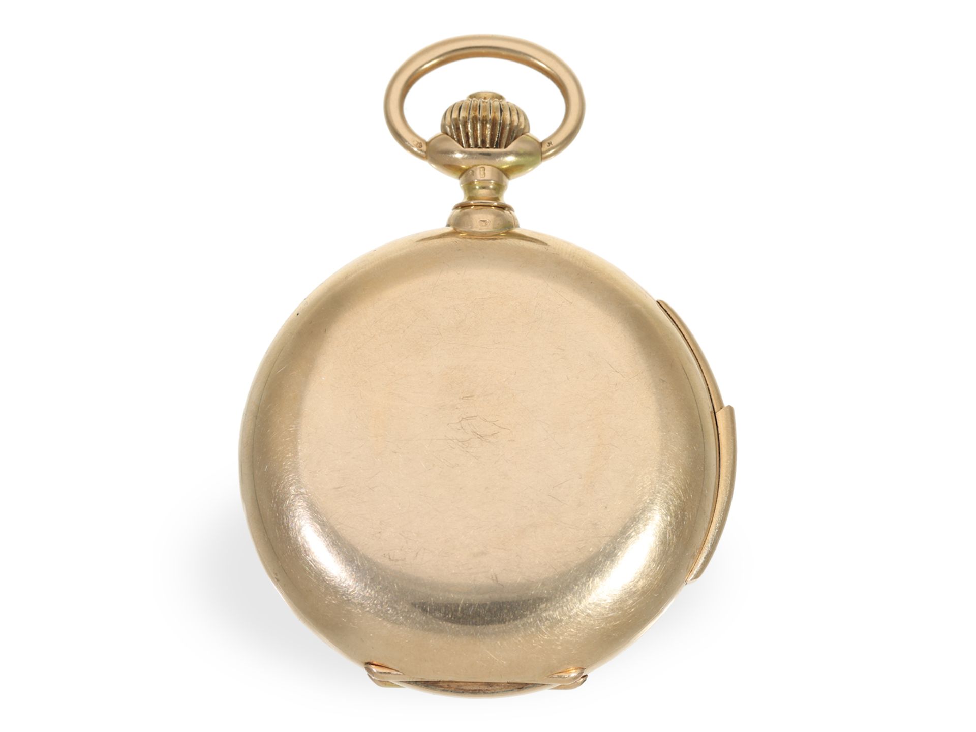 Taschenuhr: große Goldsavonnette mit Minutenrepetition, Le Coultre um 1900, Spitzenqualität - Bild 6 aus 6