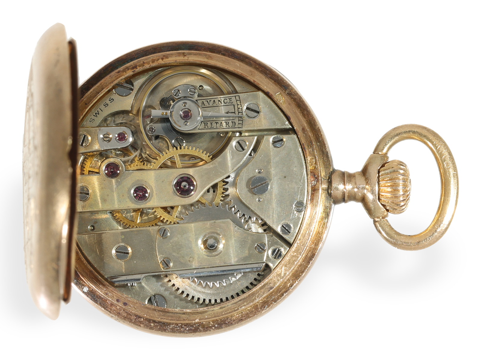 Pocket watch/pendant watch: exquisite ladies' watch with stone setting and chatelaine, Fritz Piguet  - Image 4 of 7