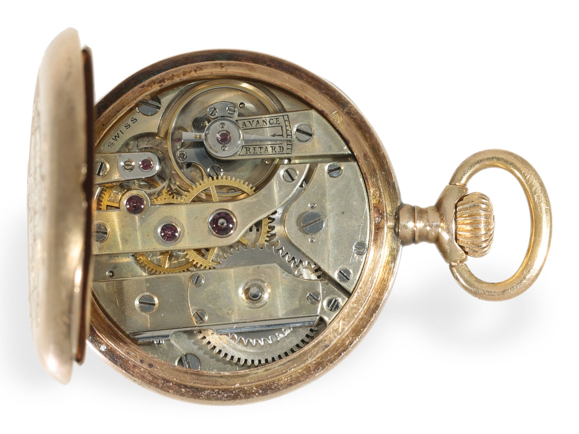 Taschenuhr/Anhängeuhr: Exquisite Damenuhr mit Steinbesatz und Chatelaine, Fritz Piguet & Bachmann Ge - Bild 4 aus 7