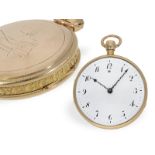 Especially beautiful pocket watch with repeater and musical movement, ca. 1800