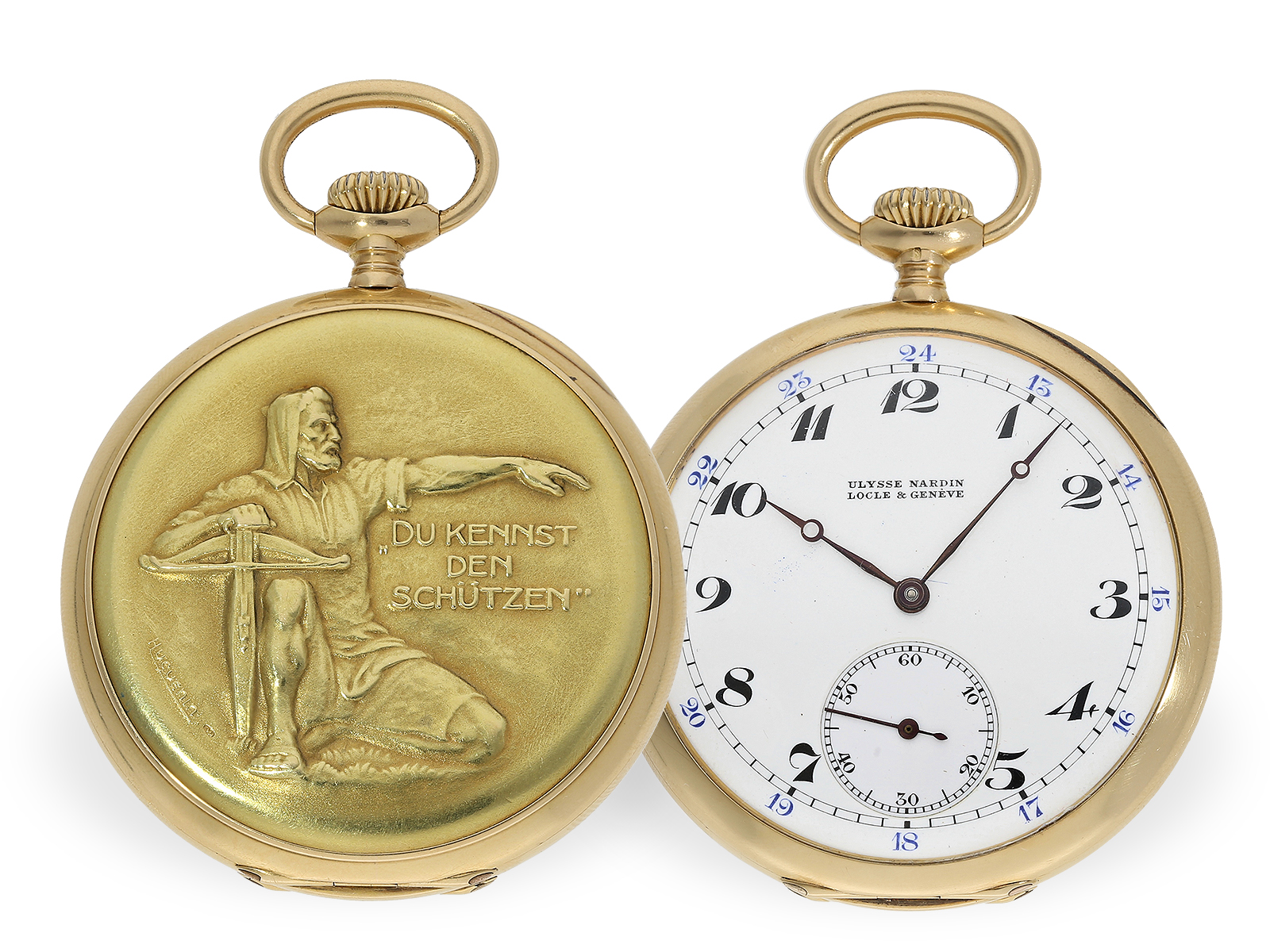 Pocket watch: extremely rare Ulysse Nardin marksman's watch, Federal Shooting Festival Aarau 1924