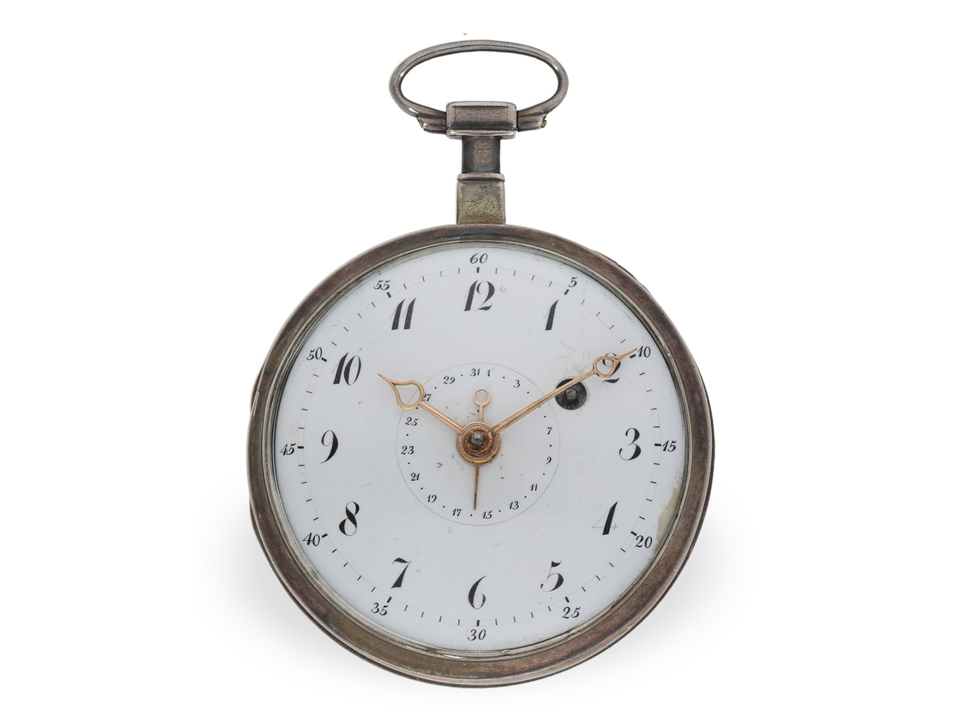 Pocket watch: very rare calendar watch by Hahn Hofmechanicus Stuttgart, ca. 1800