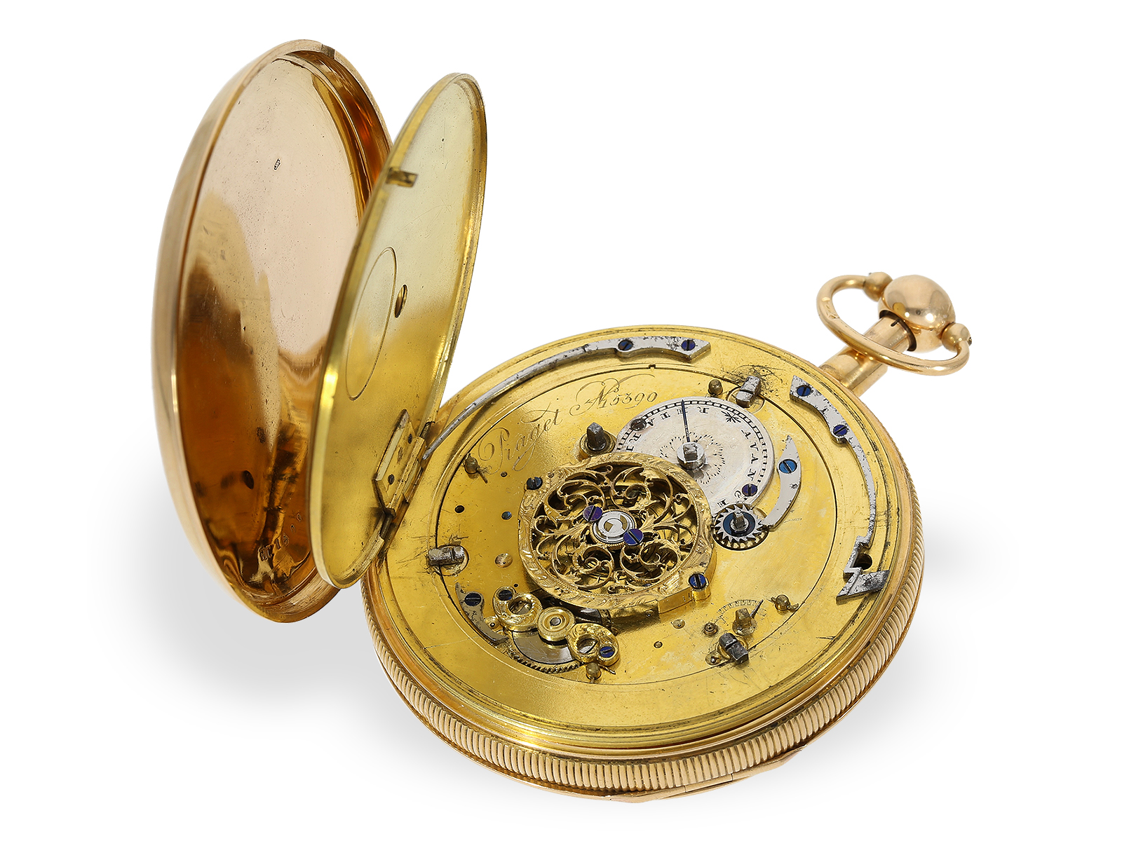 Exquisite, große Taschenuhr mit Repetition und Figurenautomat mit 4 Automaten, Piaget "Punchinello a - Bild 2 aus 9