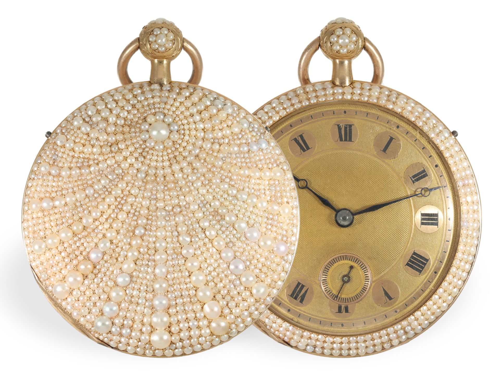 Important, museum-quality pocket watch with Oriental pearl setting and repeater, probably Bautte & M