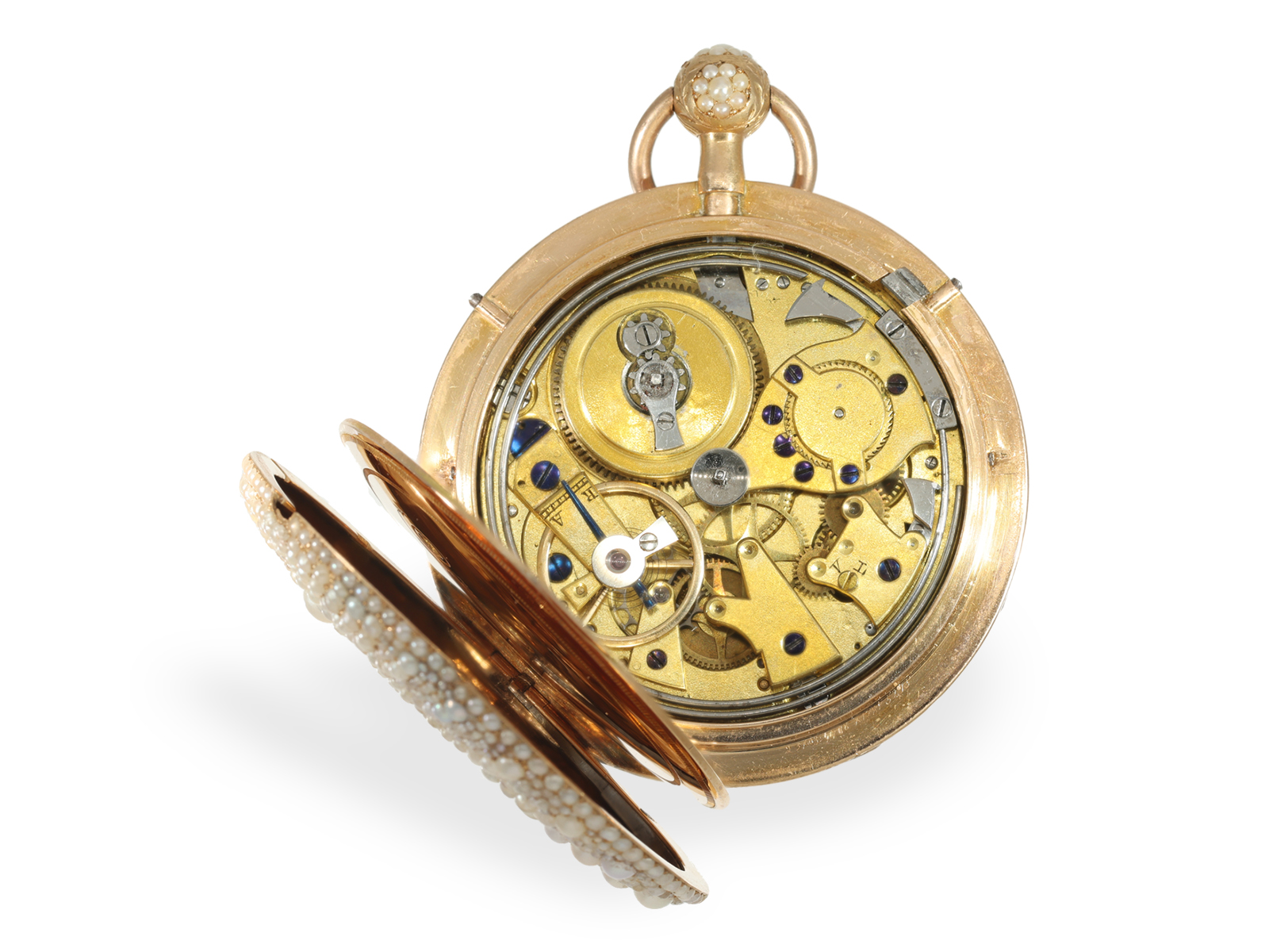 Important, museum-quality pocket watch with Oriental pearl setting and repeater, probably Bautte & M - Image 4 of 10