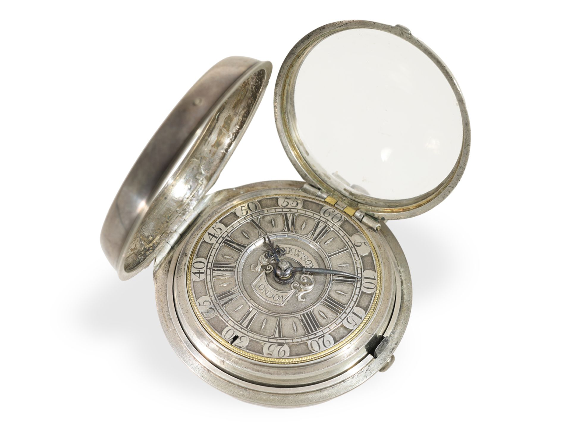 Pocket watch: very beautiful, early pair case verge watch from around 1740, John Newson London - Image 5 of 6