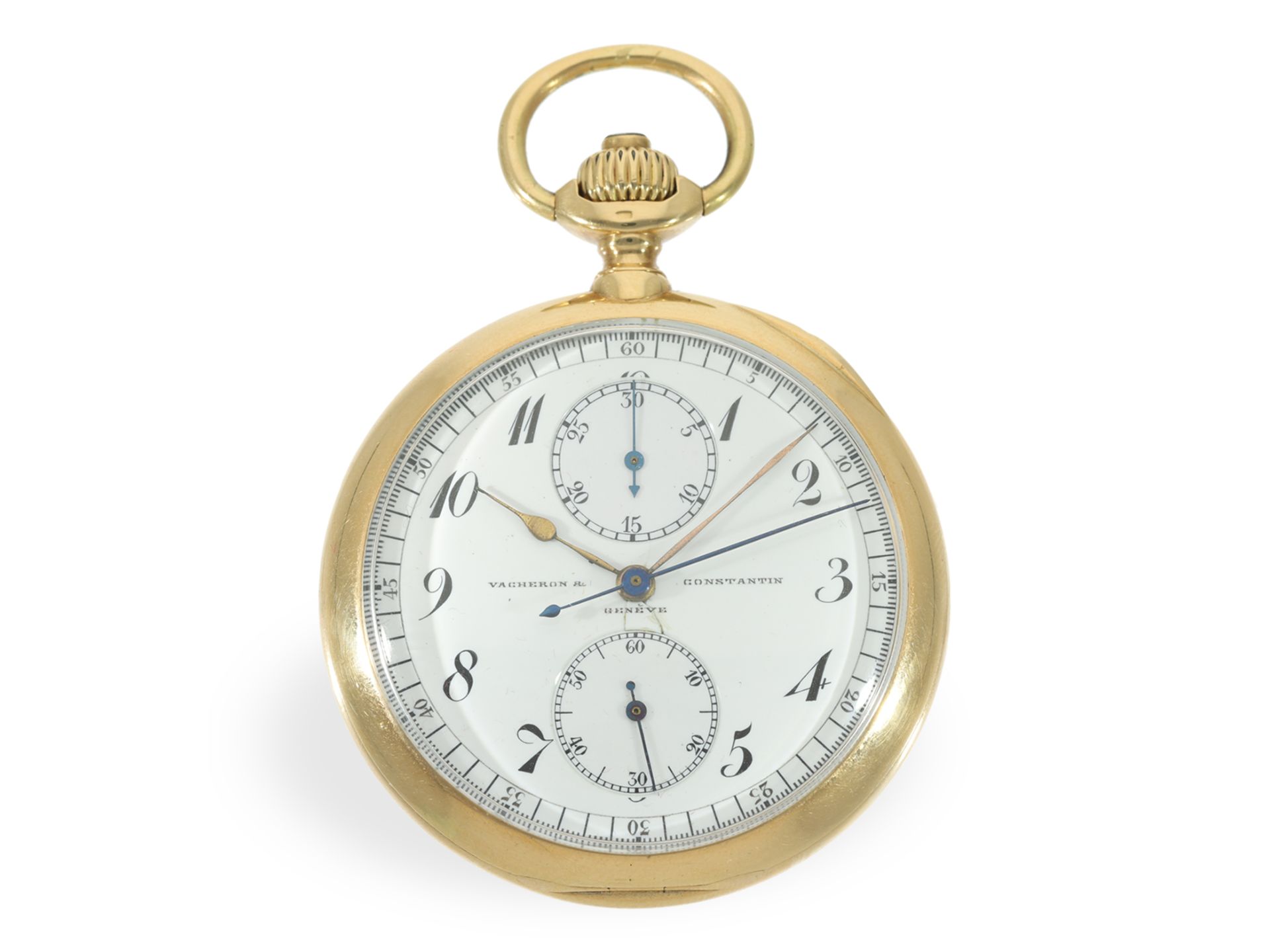 Taschenuhr: Hochfeiner Vacheron & Constantin "Chronograph Compteur", ca. 1905