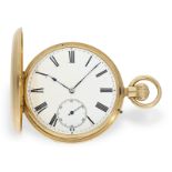 Pocket watch: heavy English pocket chronometer with very interesting movement and special winding, H