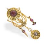 Pendant watch: extremely rare gold/enamel chatelaine watch "Etruscan Revival", Mellerio dits Meller 