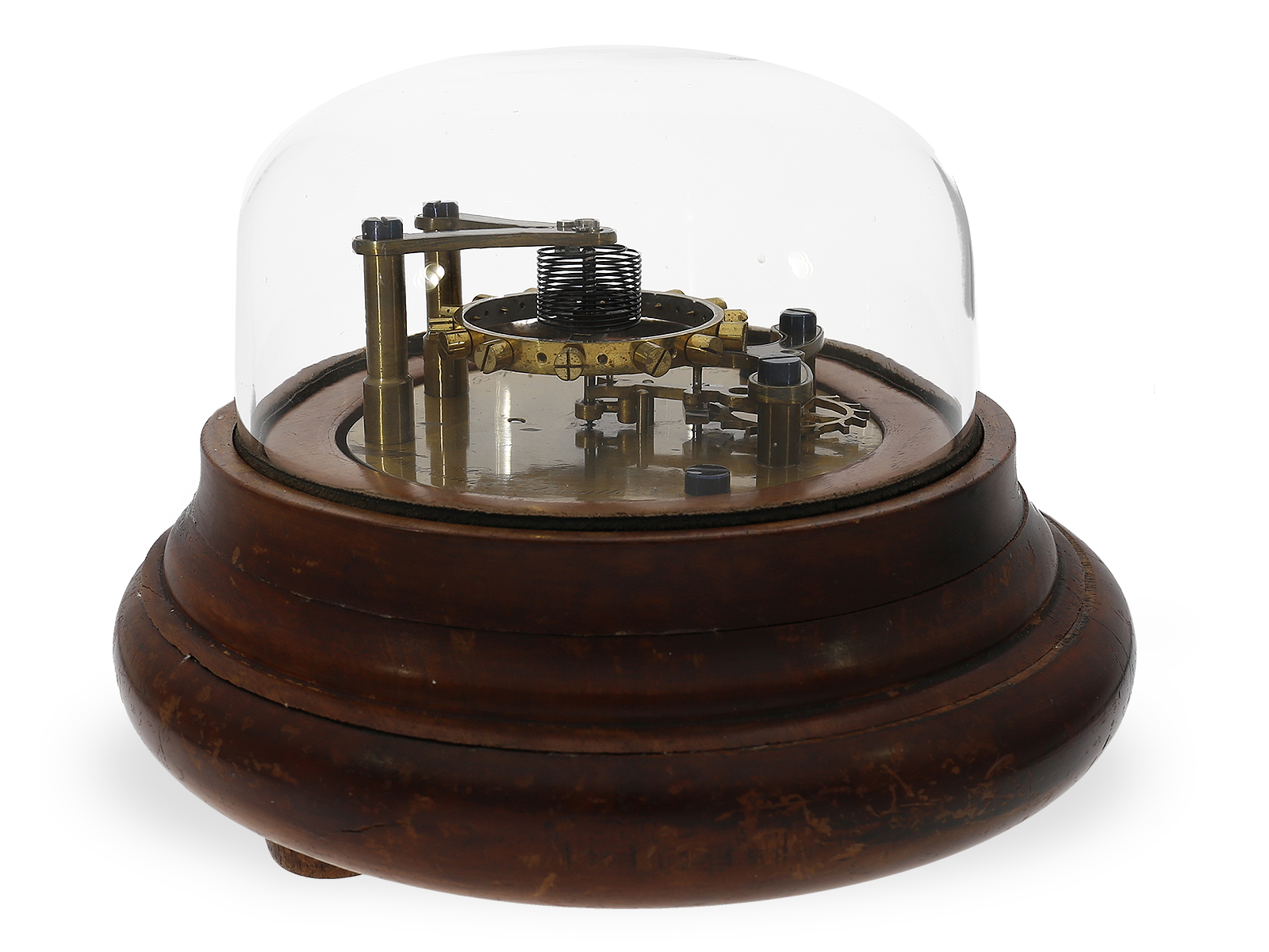 Glashütte school watch, escapement model of a Glashütte Ankerchronometer with helical hairspring, Em