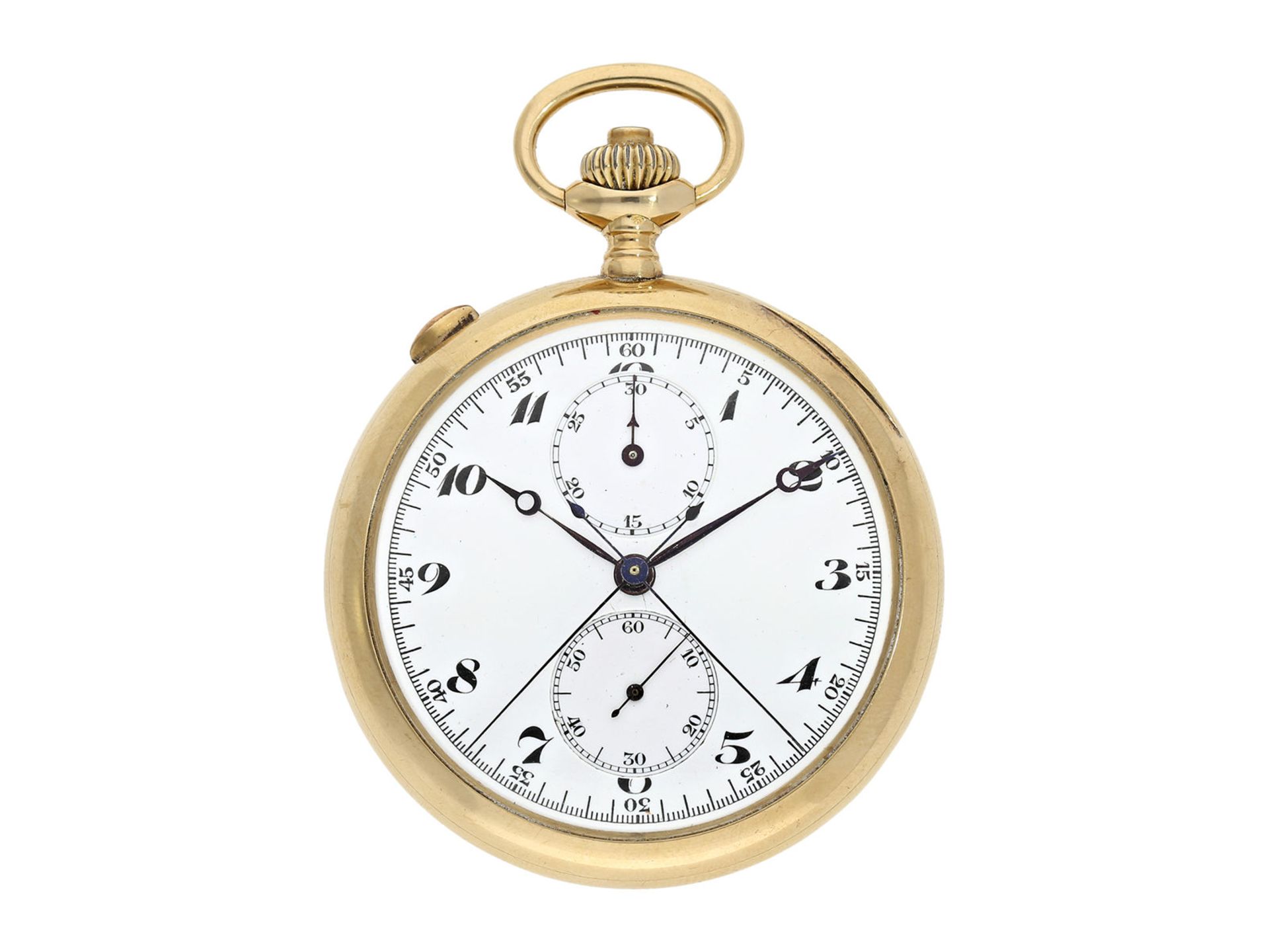 Taschenuhr: hochfeiner Vacheron & Constantin Schleppzeigerchronograph mit Register, No.115449, ca.19