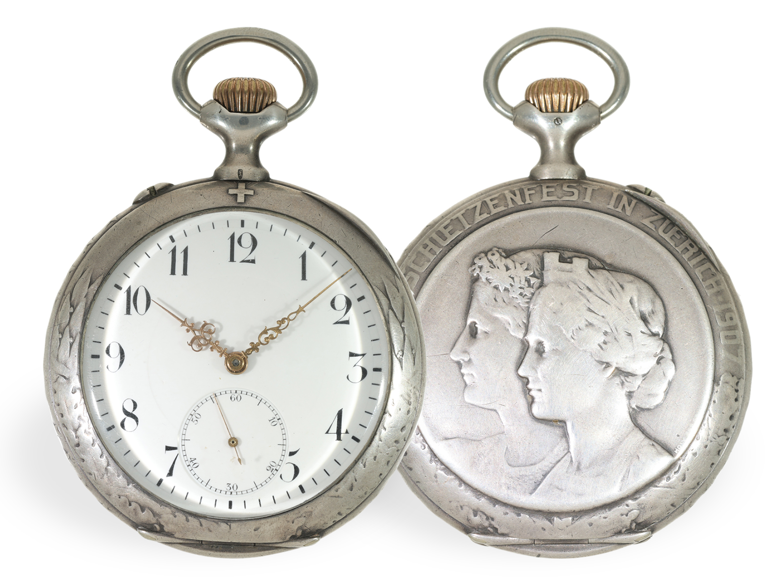 Pocket watch: rare IWC marksman's watch, Zurich Shooting Festival 1907