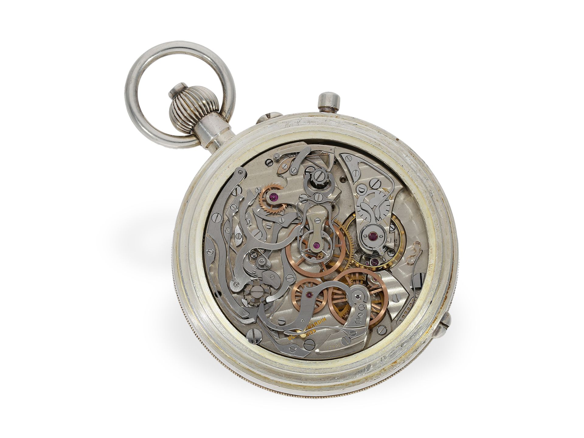 Taschenuhr: extrem rares Beobachtungschronometer mit Schleppzeigerchronograph, Ulysse Nardin 24''CCR - Bild 2 aus 5