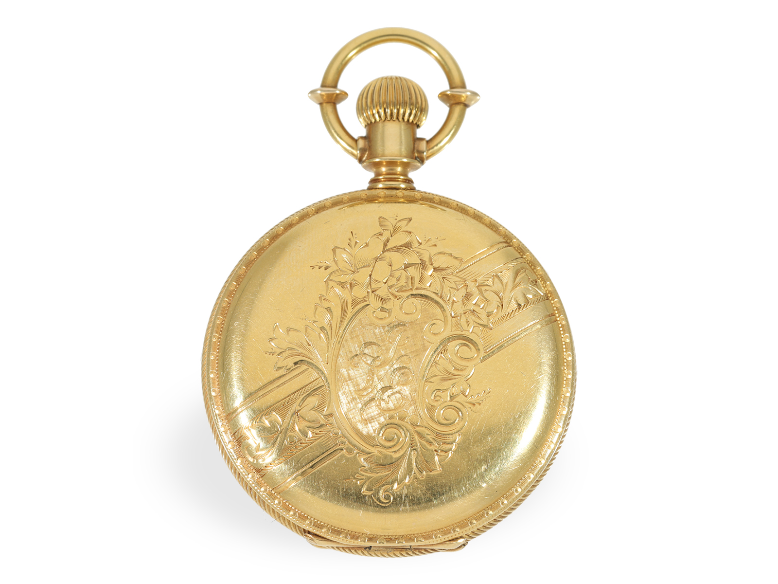 Taschenuhr: feine, massive Goldsavonnette um 1870, Agassiz - Bild 2 aus 7