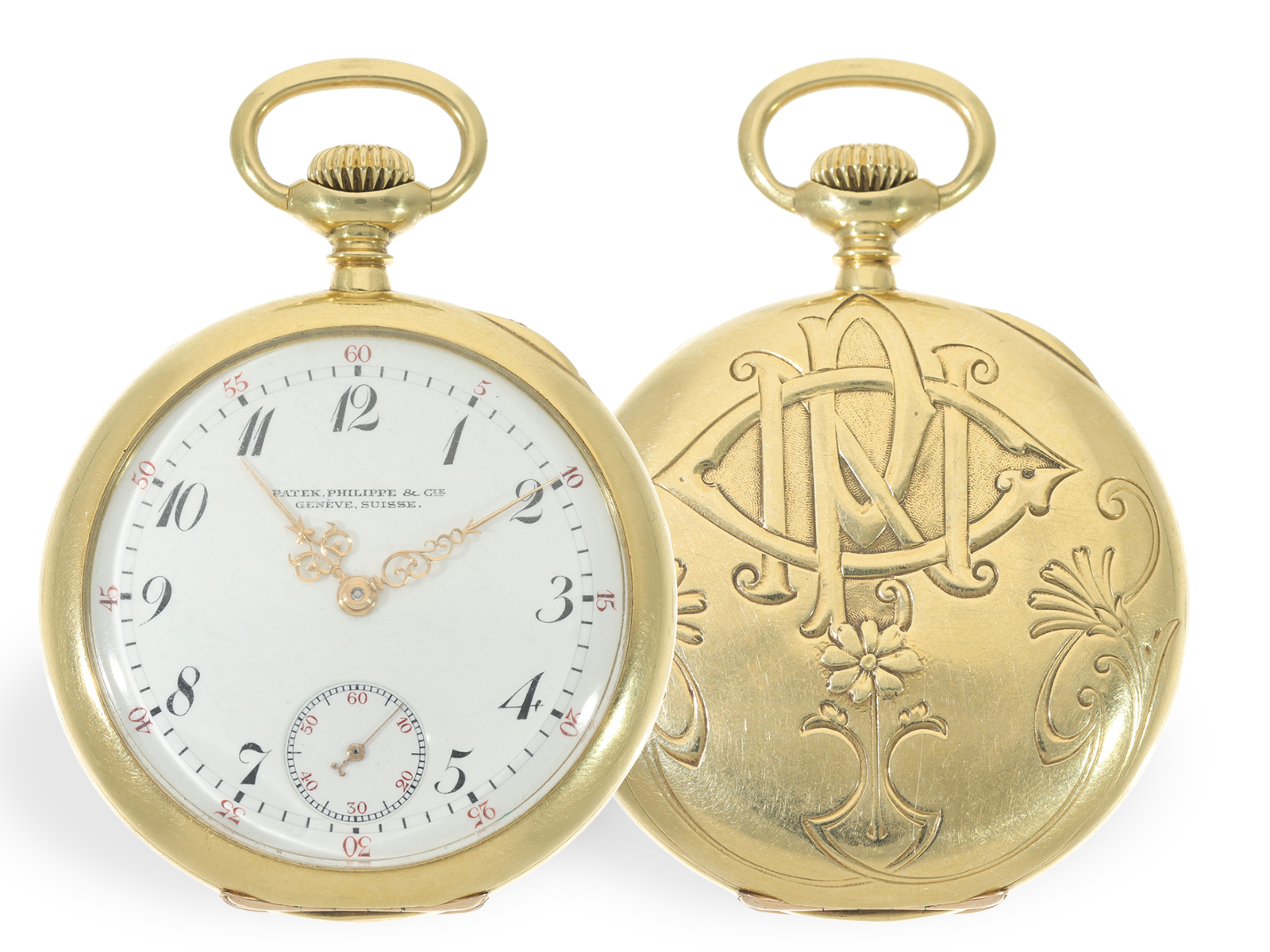 Taschenuhr: historisch interessante, hochfeine Patek Philippe mit Jugendstilgehäuse, Genf 1909