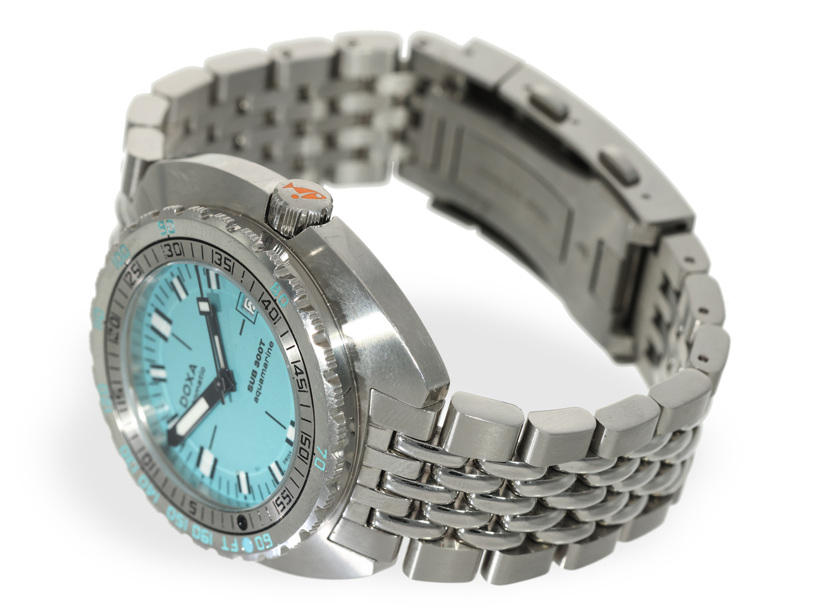 Armbanduhr: Moderne Taucheruhr von Doxa, Sub 300T Aquamarine, Full-Set von 2022 - Bild 4 aus 7