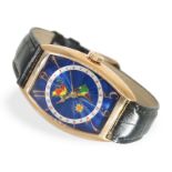 Wristwatch: extremely rare chronometer, Franck Muller Cloisonne "Americas" GMT Ref. 5850 WW, 18K pin