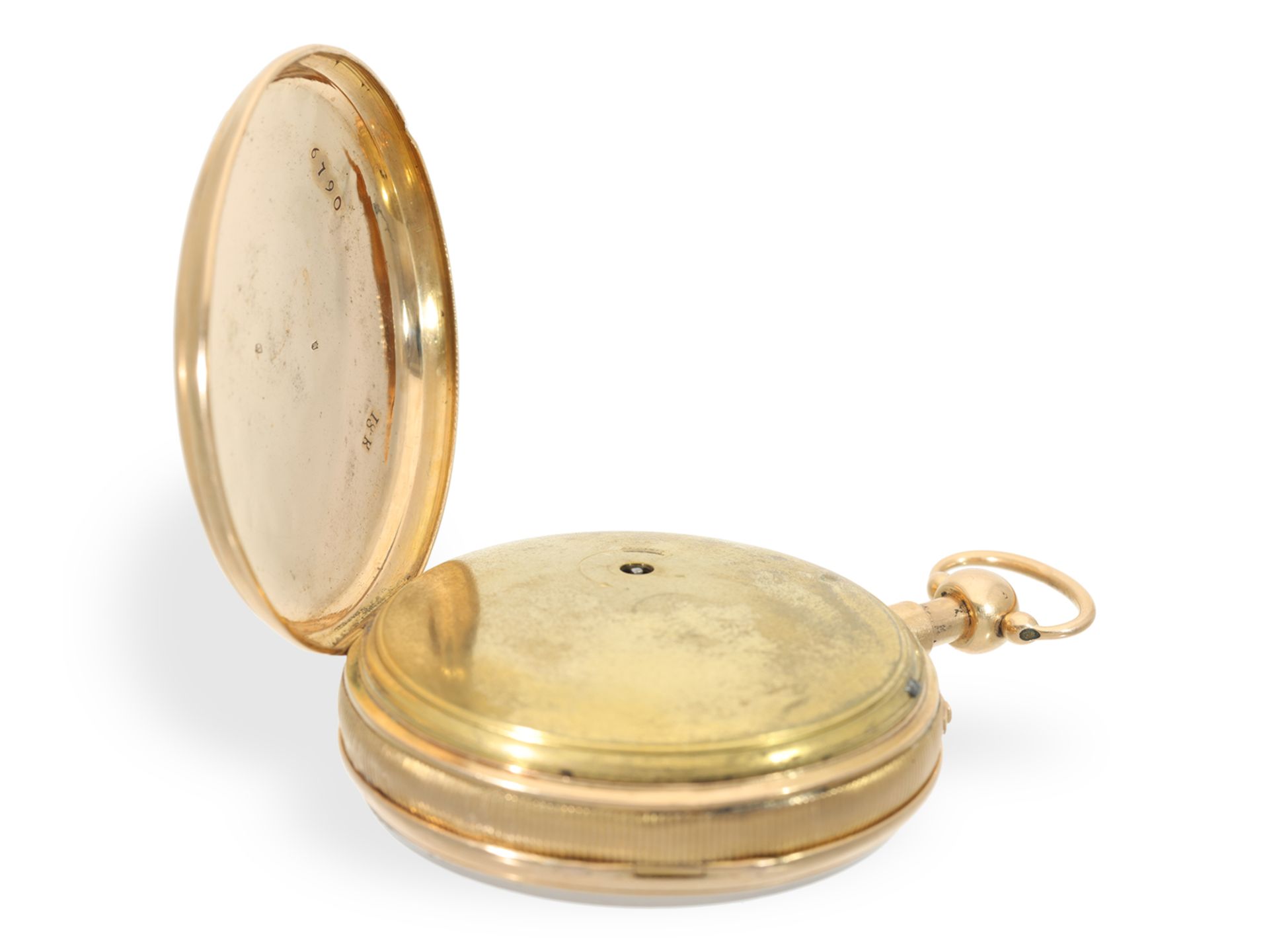 Extremely rare pocket watch with 4 automatons "Punchinello", possibly Geneva, ca. 1810 - Image 3 of 5