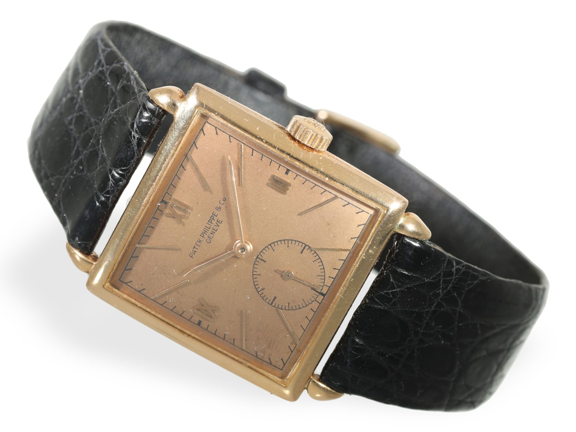 Wristwatch: early Patek Philippe men's watch "Pink", 1940s