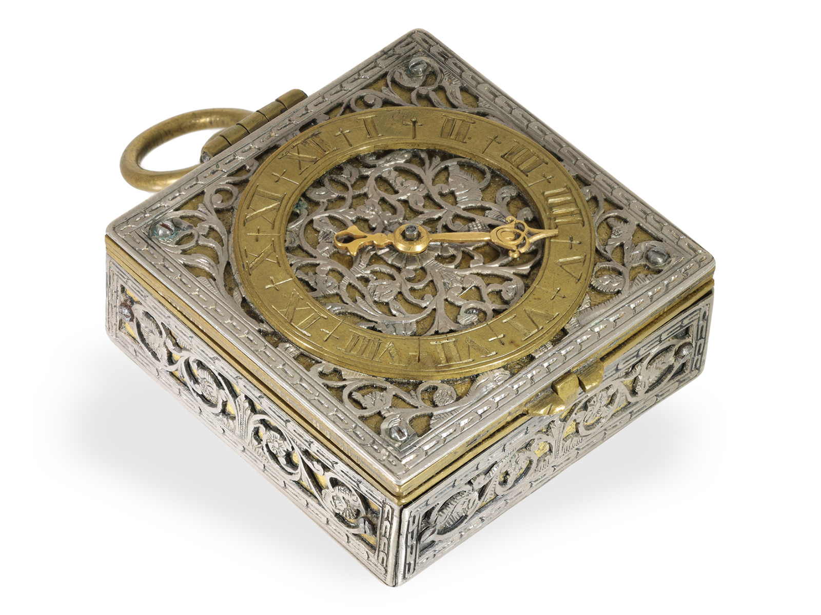 Pocket watch/pendant watch: very rare, square pendant watch in Renaissance style, signed Johann Sigm - Image 6 of 6