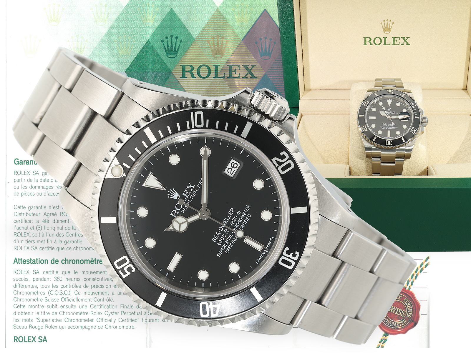 Wristwatch: Rolex Sea-Dweller REF. 16600, steel, box & papers, 2002/2003