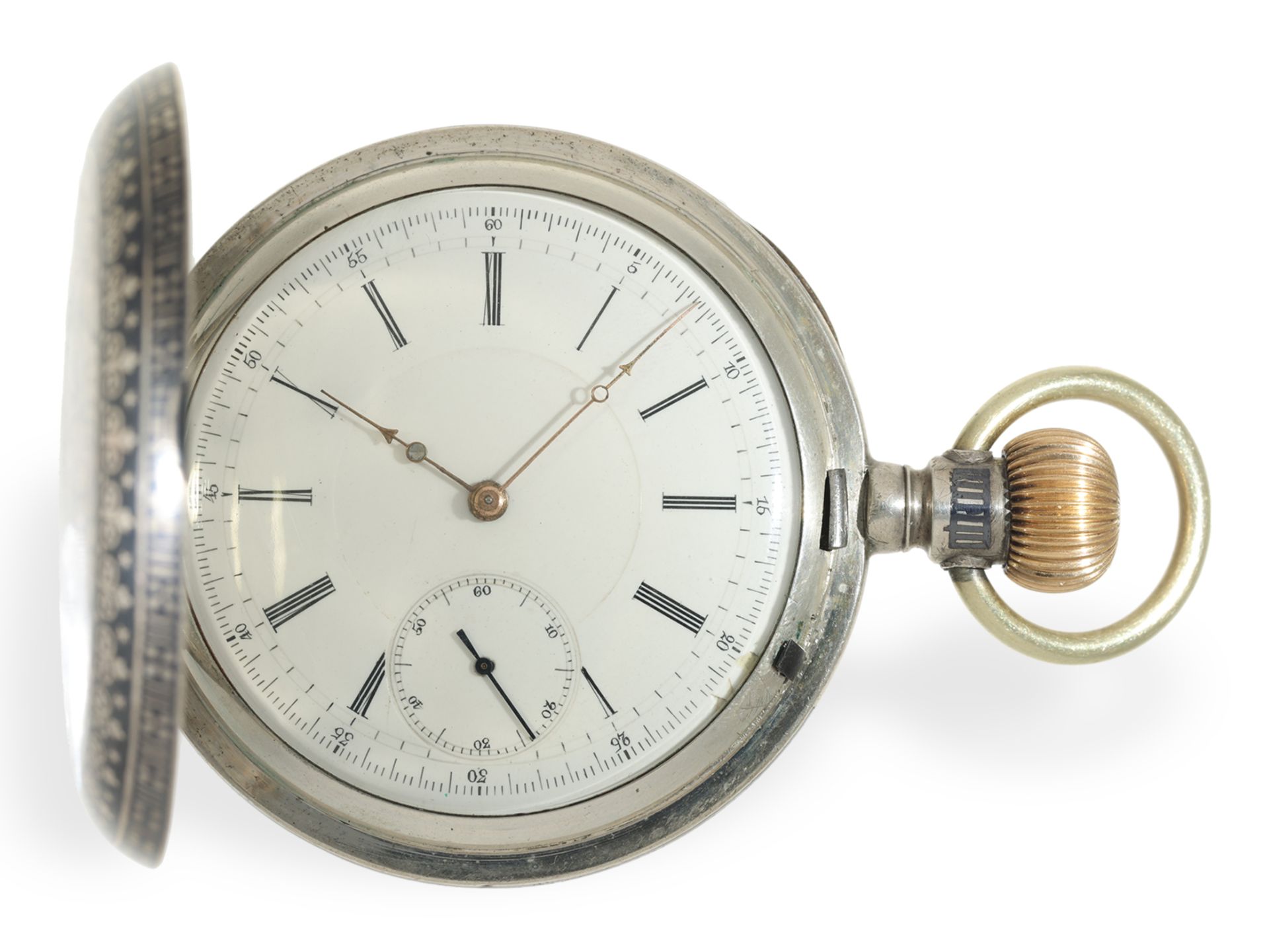 Taschenuhr: äußerst ungewöhnliche, sehr große Tula-Savonnette, Ankerchronometer J.C & Co., ca. 1880 - Bild 5 aus 8