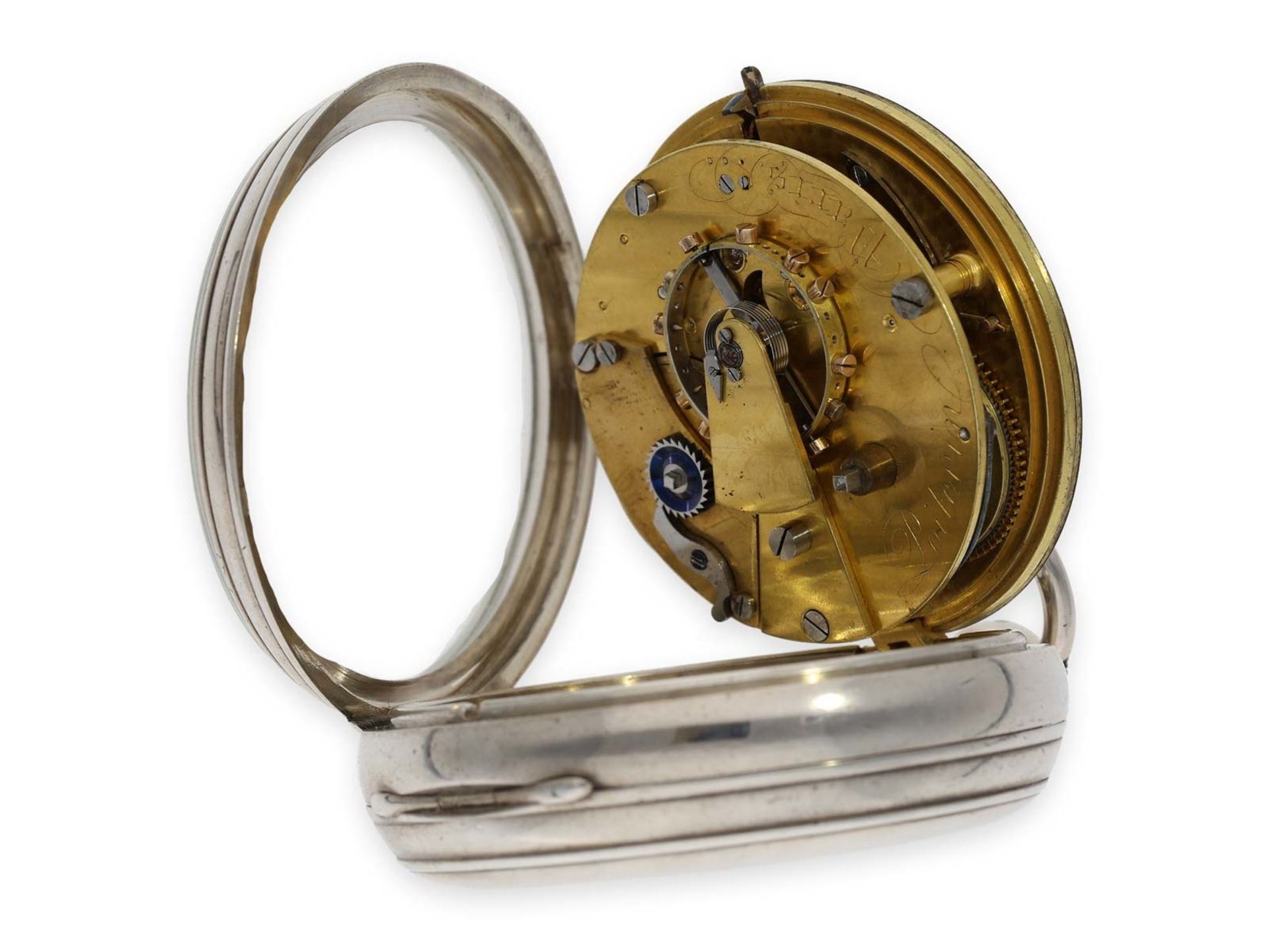 Taschenuhr: äußerst rares und sehr ungewöhnliches, besonders schweres französisches Taschenchronomet - Bild 4 aus 6