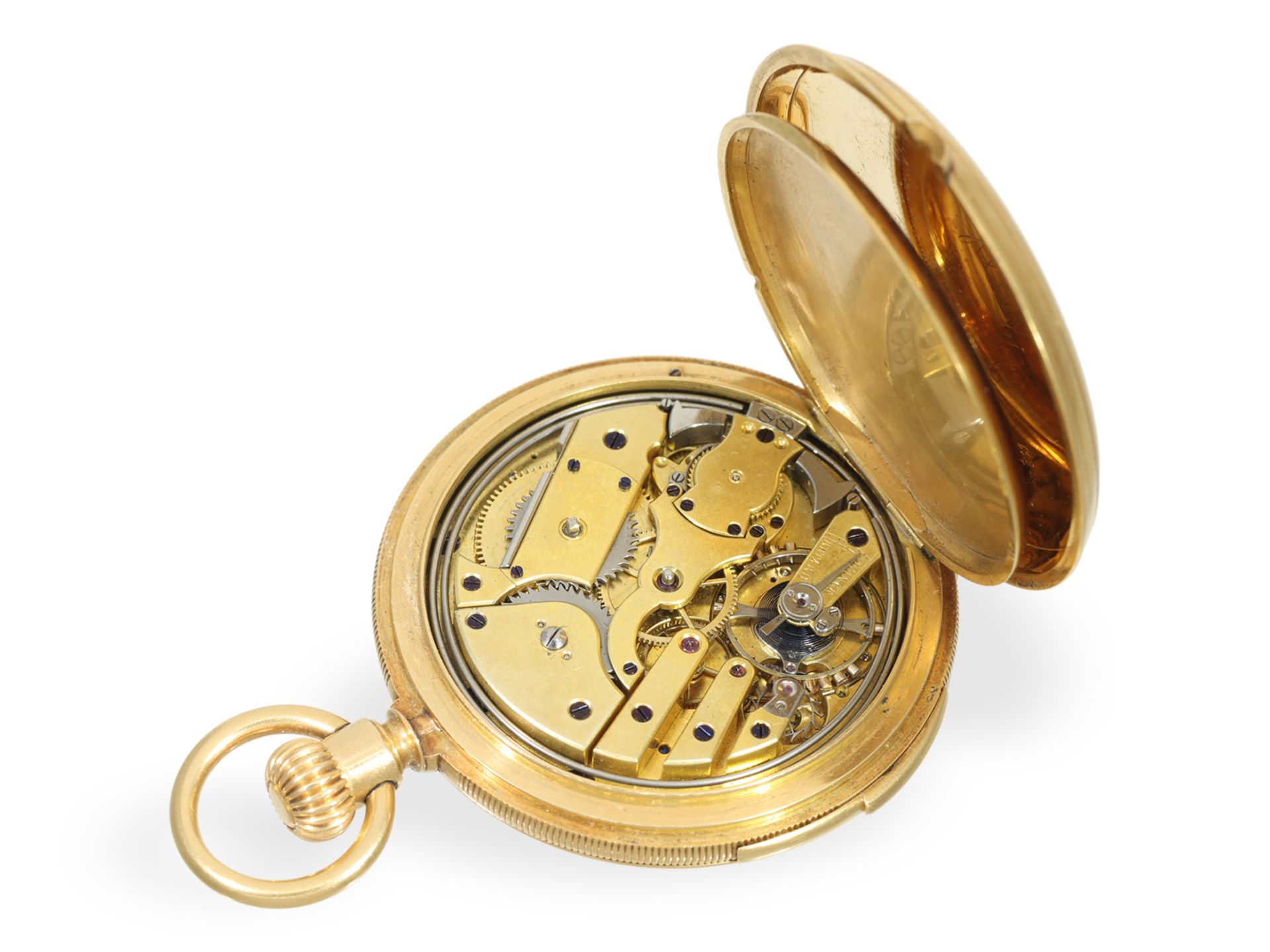 Pocket watch: historically interesting Patek Philippe gold hunting case watch with 5-minute repeater - Image 3 of 7