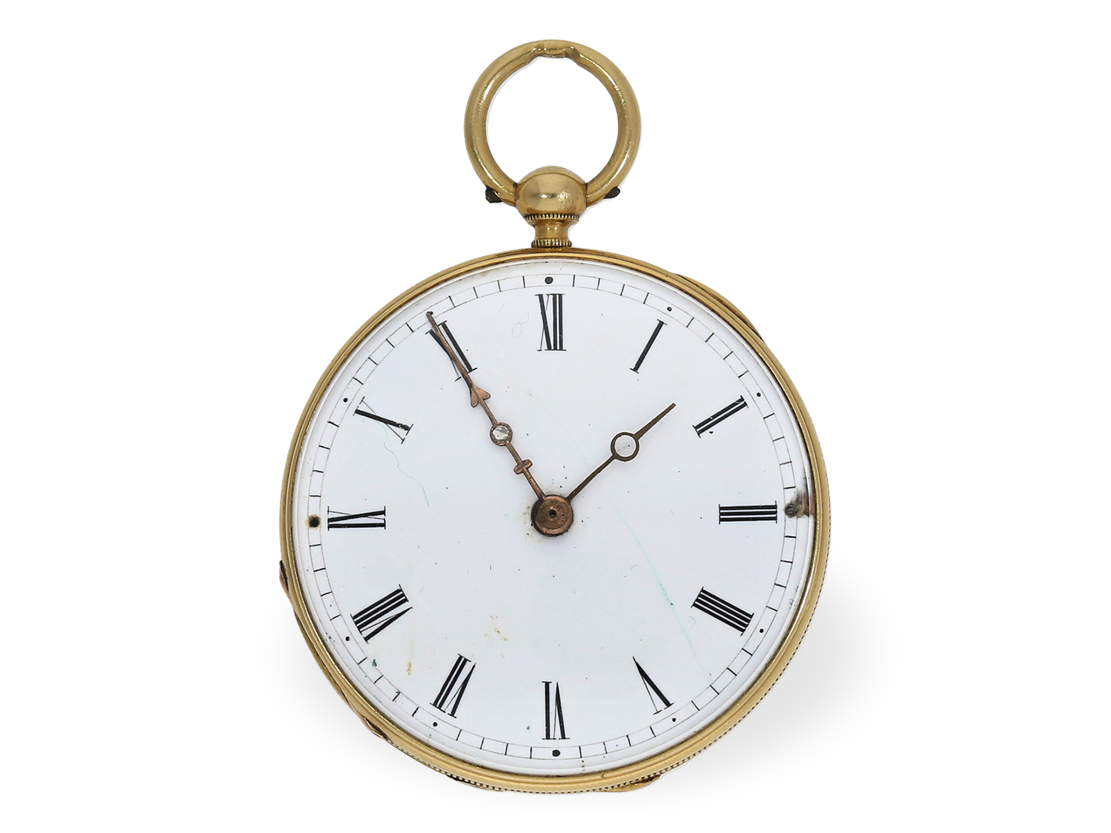 Pocket watch: rare lepine with gold/jasper case and gold/jasper chatelaine, ca. 1850 - Image 3 of 8