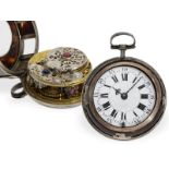 Pocket watch: verge watch with extremely rare movement, James Rousseau London, ca. 1750