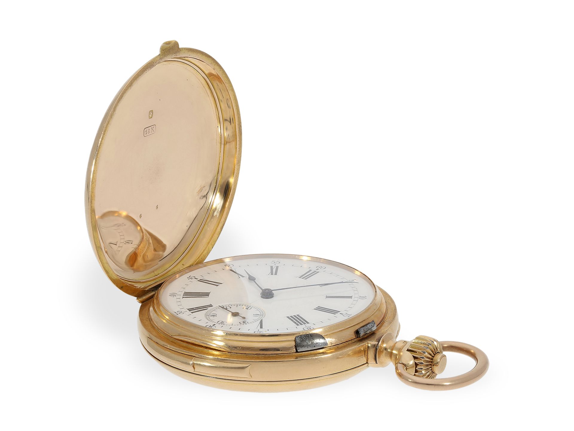 Pocket watch: very fine gold hunting case watch with repeater, probably Audemars Freres, ca. 1880 - Image 5 of 7
