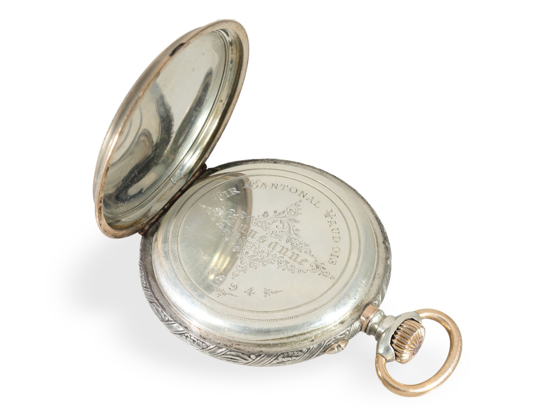 Pocket watch: very rare marksman's watch of fantastic quality, Piguet-Capt Lausanne 1894 - Image 5 of 5