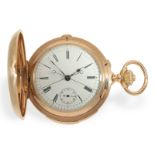 Taschenuhr: bedeutendes Genfer Chronometer mit Chronograph Rattrapante und Minutenrepetition, ca. 18