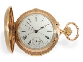 Taschenuhr: bedeutendes Genfer Chronometer mit Chronograph Rattrapante und Minutenrepetition, ca. 18
