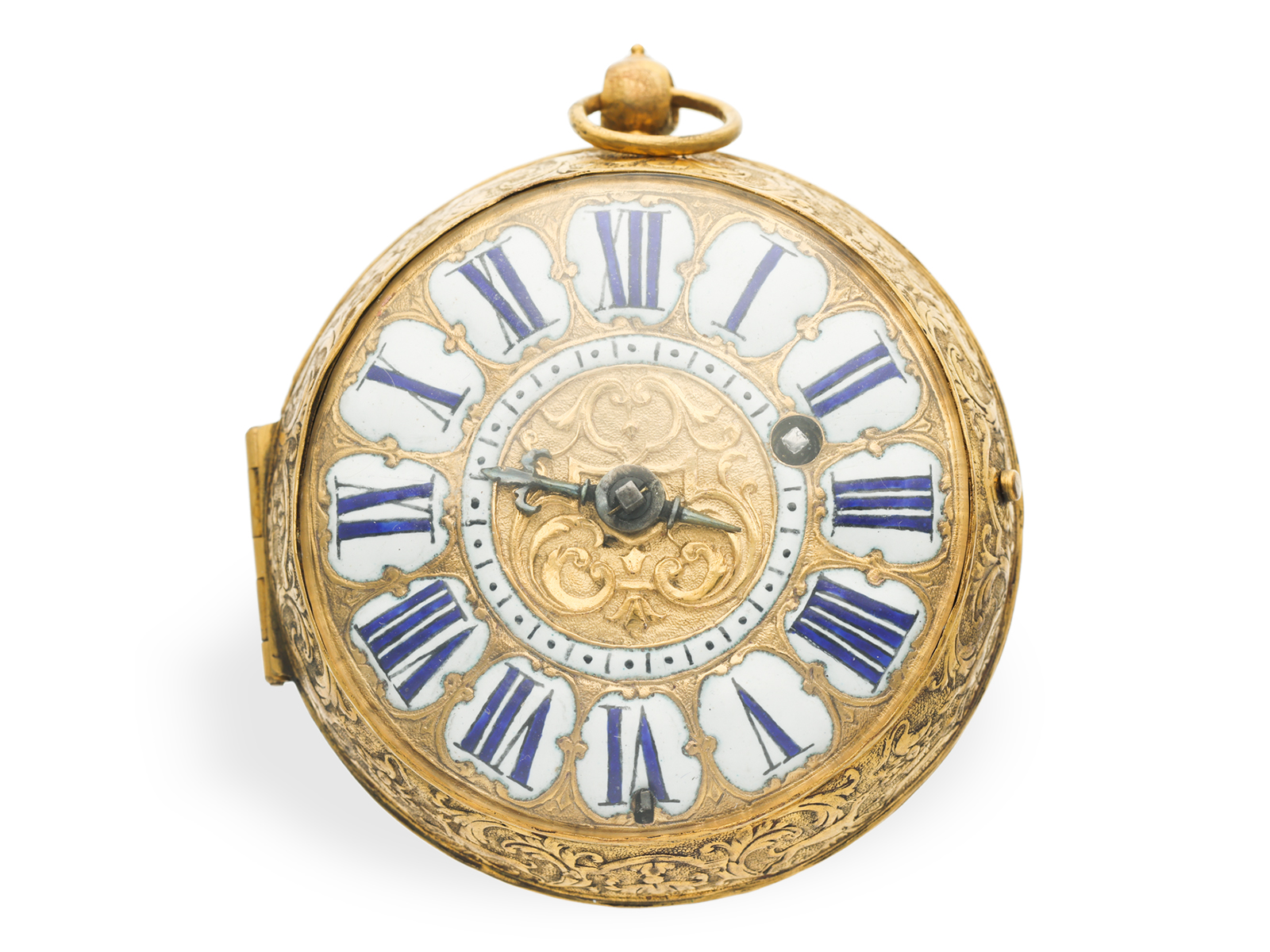 Pocket watch: very early, single-hand Geneva oignon with gold dial, Lazare Arlaud ca. 1690